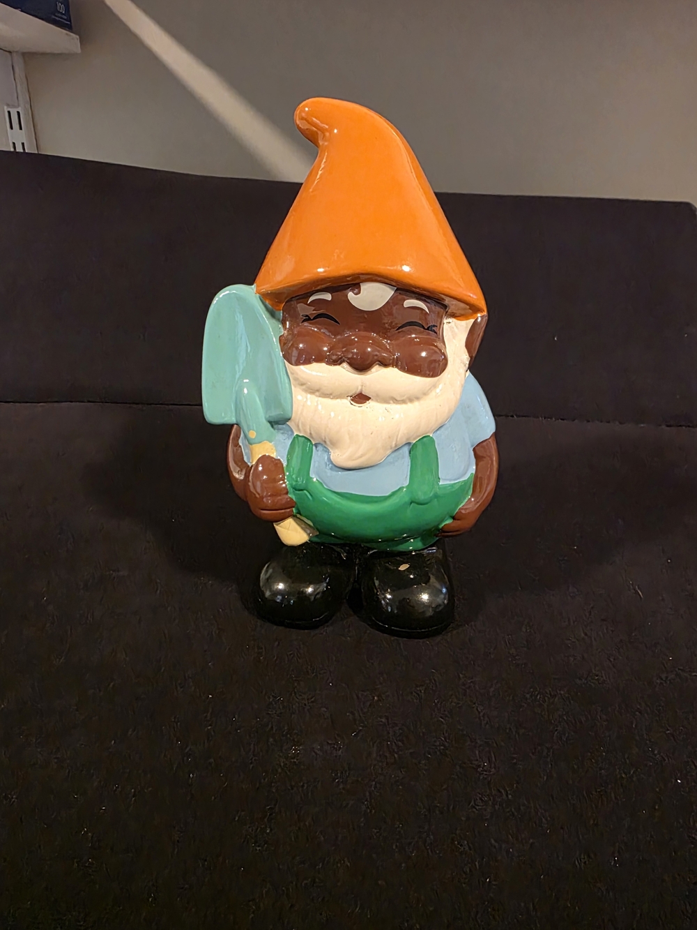 Garden Gnome Figurine with Orange Hat and Green Overalls - Home Accents